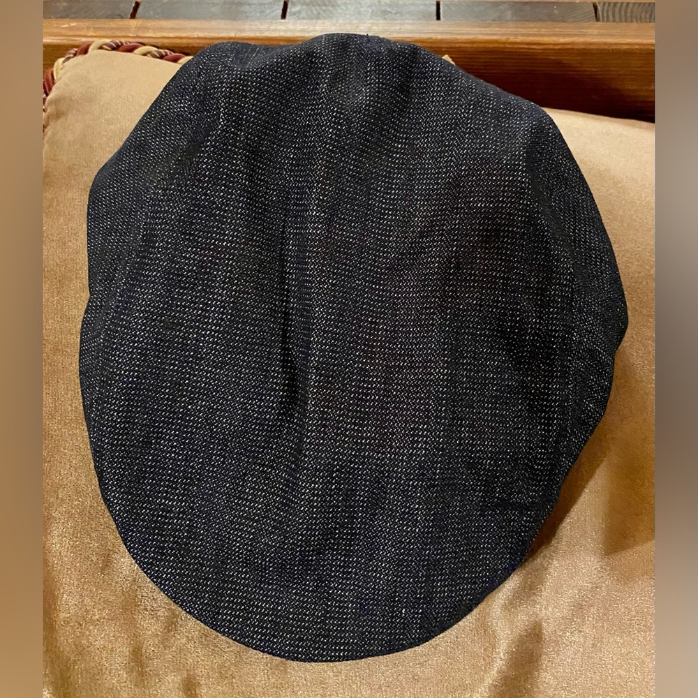 Dark blue denim page boy hat